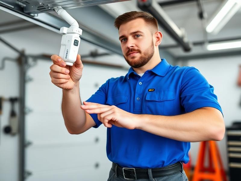 Troutman Garage Doors professional technician testing safety features - licensed and insured service